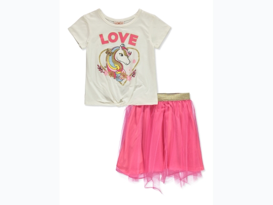 Toddler Girl Unicorn "Love" Ballerina Tutu & T-Shirt Set - SIZE 4T