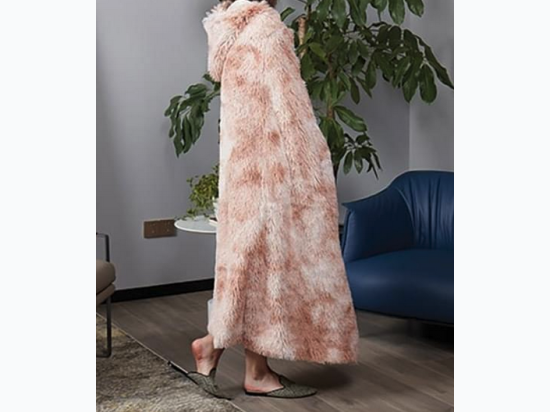 Hooded Sherpa Throw - Blush Tie Dye