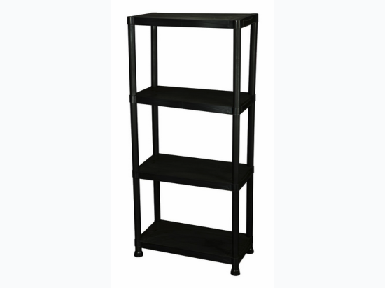 4 Tier Plastic Storage Rack in Black