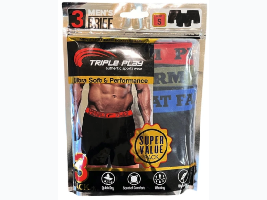 Men's Triple Play 3-Pack Ultra Soft Boxer Briefs - Colors Will Vary