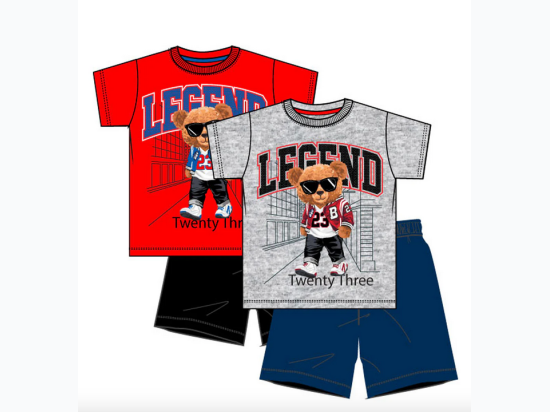 Infant Boy's S1OPE Bear Legend Screen Jersey Top w/ Athletic Shorts Set