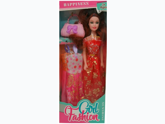 11" Happiness Fashion Doll with 3 Dresses and Purse Set