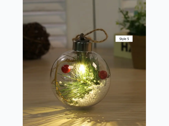 Round Ball LED Transparent Light Ball Tree Ornament - 2 Styles