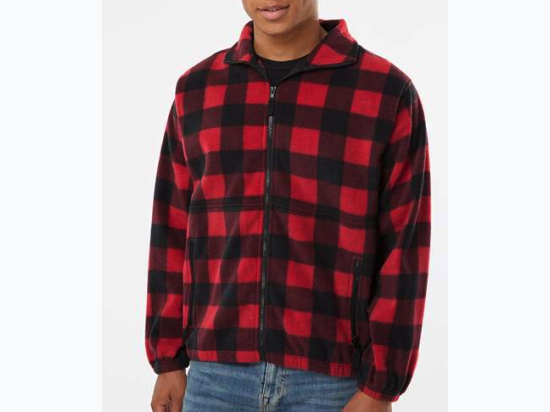 Big & Tall Men's Polar Fleece Full - Zip Jacket In Buffalo Plaid