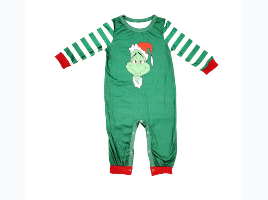 Unisex Baby Santa Grinch Coverall in Green