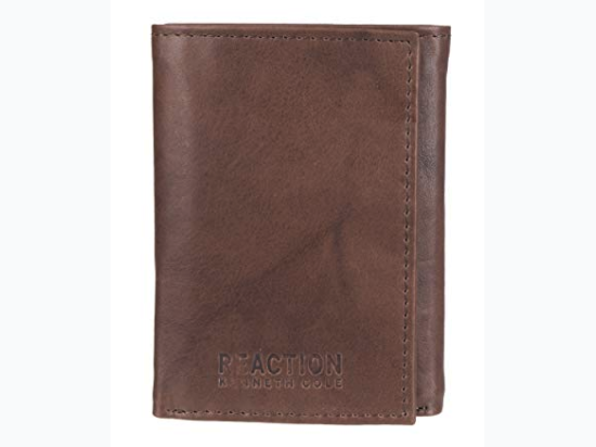 Men's Famous Maker Boxed Rfid Genuine Leather Slim Trifold Wallet in Brown