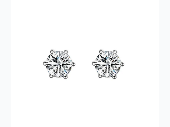 Sterling Silver & 5mm Cubic Zirconia Super Sparkle Stud Earrings