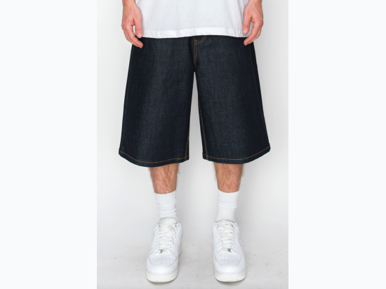 Men's Baggy Fit Raw Denim Shorts