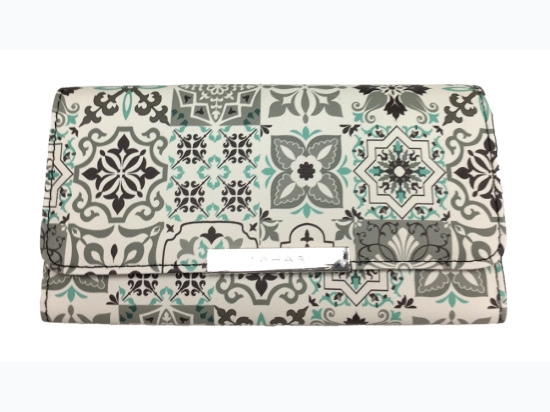 Famous Maker Clutch Wallet - Mint and Grey Medallion Print