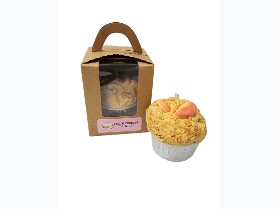 Artisan 8 oz Soy Muffin Candle - Peach Cobbler