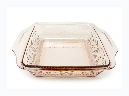 Crofton Anchor Hocking - Laurel Rosewater Embossed 2 Quart Bake Dish