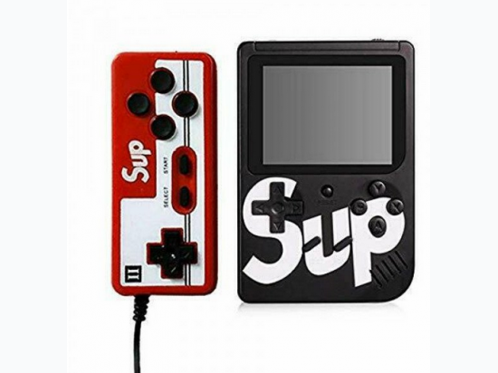 2 Play Support Retro Classic SUP Game Box Portable Handheld Game Console - In Black