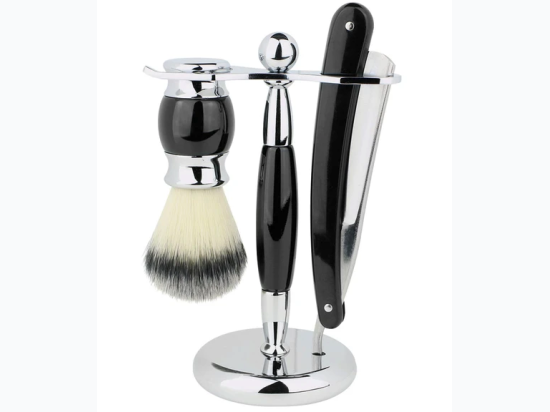 Union Razors Three Piece Straight Razor Shave Kit in Black