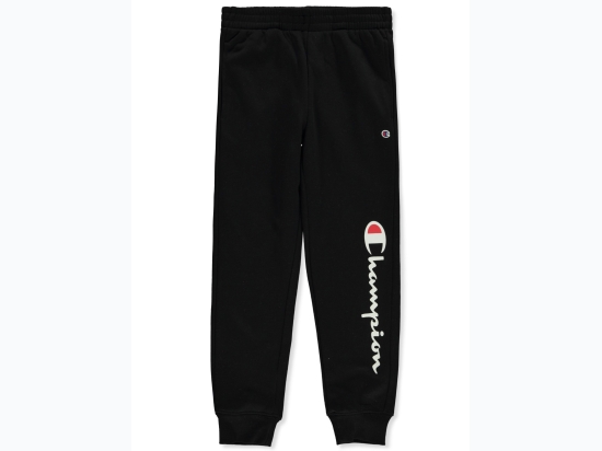 Boy's Champion Vertical Script Logo Jogger Pants in Black