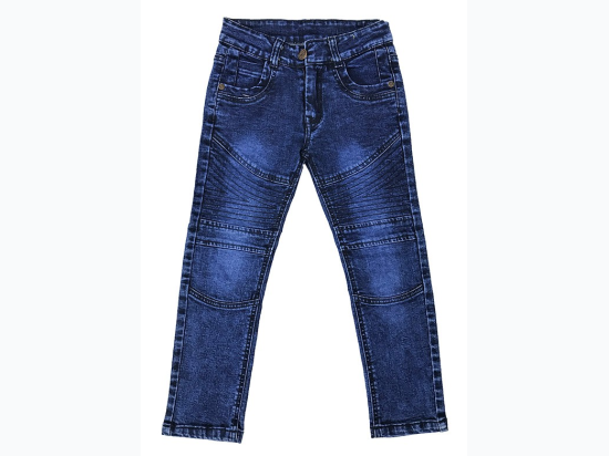 Boy's Motto Stitching Biker Jean in Blue