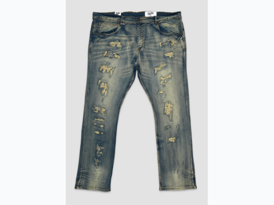 Big & Tall Rock The Bells Distressed Denim Jeans - 33" Inseam