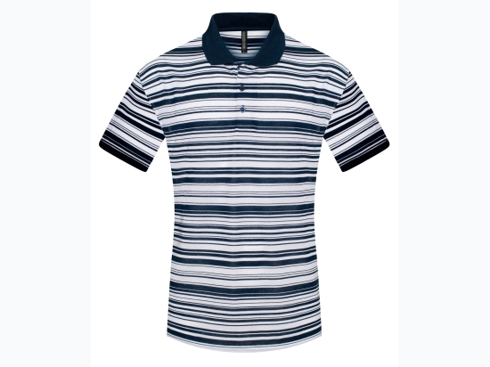 Men's Silverstone Stripe Polo Shirt in Navy & White