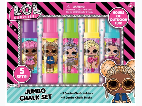 LOL Surprise 5 Piece Jumbo Chalk Sticks with Holders