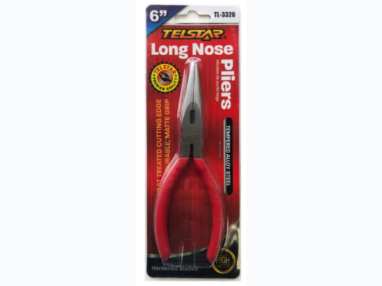 6" Long Nose Plier - Red Dippin