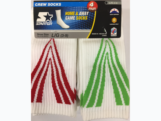 Boy's Starter Home & Away Game Socks 4 pack - Size Lg - 3-9