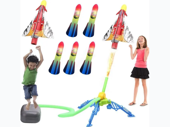 Toy Rocket Launcher – 5 LED Foam Rockets +1 Airplane