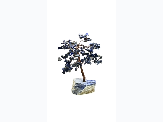 Lapis Lazuli Gemstone Copper Wire Tree - 160ct Chip - 7" H