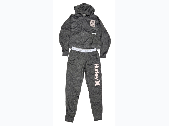 Women's Branded 2 Piece Hoodie Set in Charcoal Marl