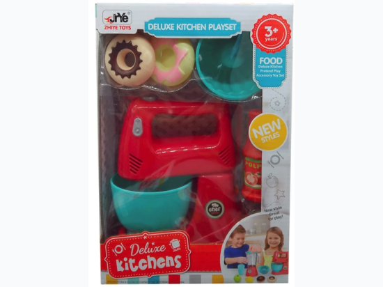 Kitchen Classic Mixer Appliance with Accessories and Two Donuts Pretend Playset