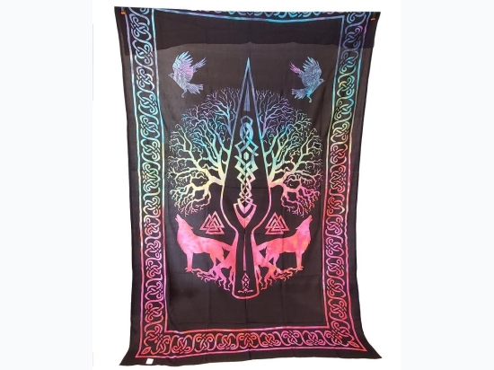 Celtic Athame Wolf Tapestry - 72" x 108"