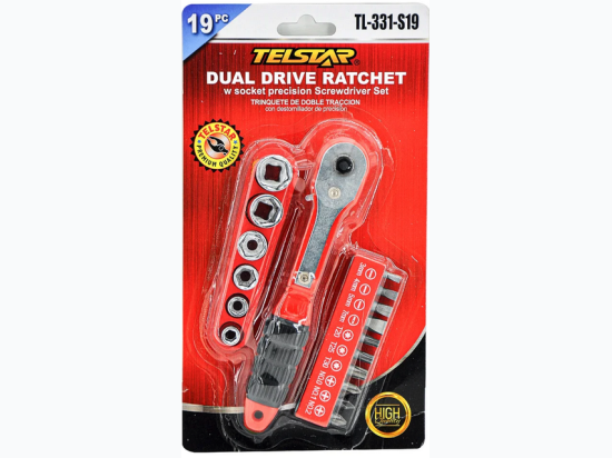 Ratchet Socket and Screwdriver Set - 19pcs