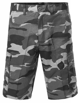 gray camo cargo shorts