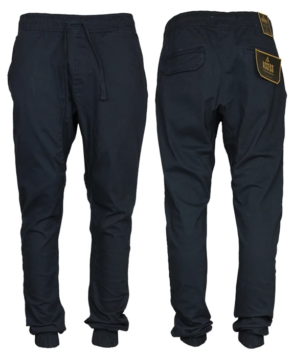 navy blue twill joggers