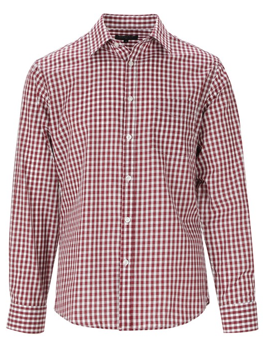 burgundy checkered shirt