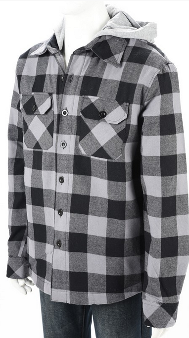 big & tall men's flannel hooded shirts & tops