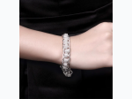 Women's Looped Double Linked Toggle Bracelet in Platinum