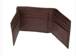 Men's Brand Name RFID-Blocking Traveler Wallet in Brown