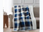 Blue and Grey Plaid Throw