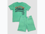 Men's Acid Wash Allstar Tee Fleece Short Set