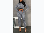 Women's GEO PRINT CROP JACKET & LEGGINGS SET - 2 Color Options