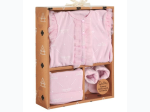 3-Piece Baby Box Set - 0-6 Months - Pink Ruffles