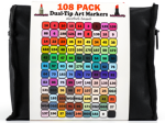 108 Piece Dual Tip Art Markers Set in Assorted Colors with Case