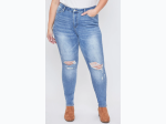 Missy Plus Royalty for Me High-Rise Basic 1-Button Skinny Jean