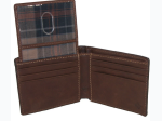 Men's Brand Name RFID Protected Passcase Bifold Wallet in Brown