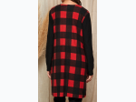 WOMEN'S CHECKER PLAIDED OPEN FRONT DRAPED CARDIGAN - 2 COLOR OPTIONS