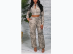 Junior's Tie Dye Long Sleeve Crop Jacket & Pants Set - 2 Color Options