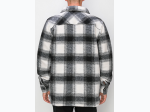 Men's Felted Plaid Overshirt - in Black/White