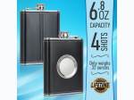 Maxam® 6.8oz Stainless Steel Flask with Built-In Cup