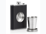 Maxam® 6.8oz Stainless Steel Flask with Built-In Cup