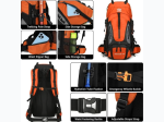 60L Large Capacity Outdoor Hiking/Traveling Backpack - 2 Color Options