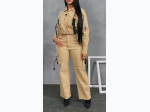 Women's Utility Cargo Cropped Jacket & Pant Set - 2 Color Options